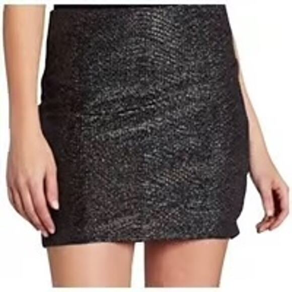 BGBGeneration - Sparkly High Waist Mini Skirt in Shimmer Black / Size S - Picture 5 of 5